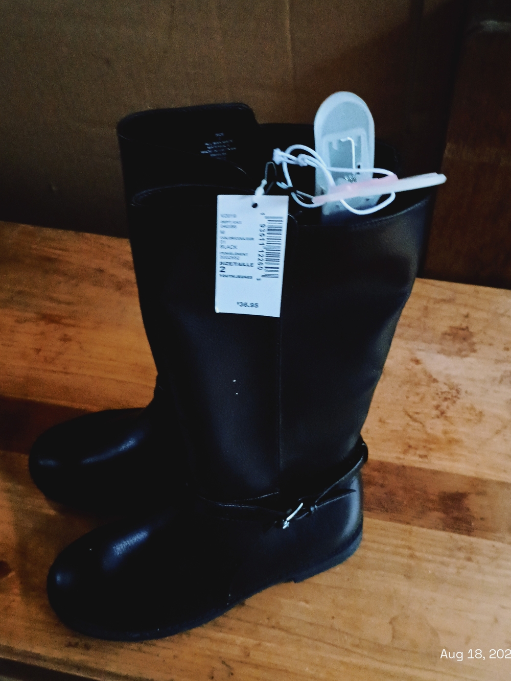 The Children's Place Black Tall Zip Boots for Girls Size 2 - Picture 5 of 8